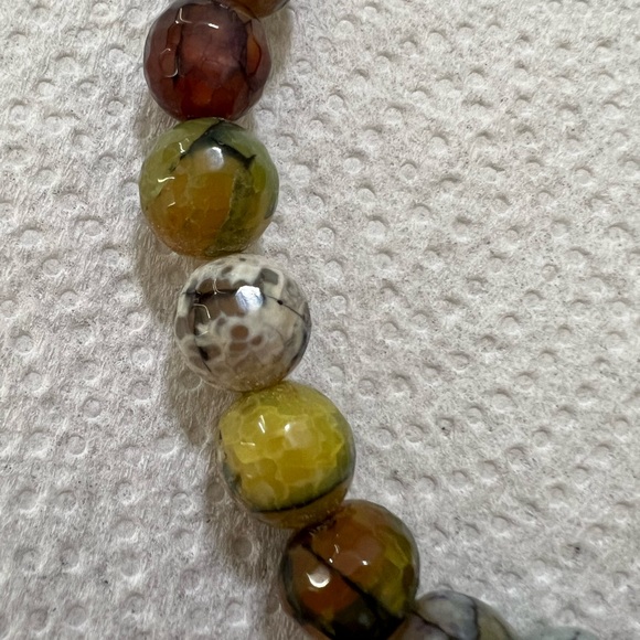 Beautiful Vintage Gemstones Beaded Set of 2 earrings and Necklace NIOB - Picture 14 of 15